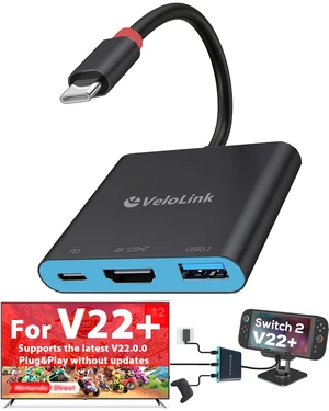 Switch 2 Dock HDMI2.1 Upgraded V22 for Nintendo Switch 2 Compatible with the Latest firmware V22+/Plug&Play/Usbc to HDMI Adapter 4k120Hz for Laptop/MacBook (Black Plug & Play) Switch 2 Dock HDMI2.1 Upgraded V22 for Nintendo Switch 2 Compatible with the Latest firmware V22+/Plug&Play/Usbc to HDMI Adapter 4k120Hz for Laptop/MacBook (Black Plug & Play)