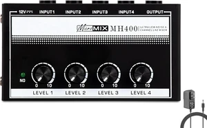 Headphone Amplifier, HA400 4-Channel Metal Stereo Audio Amplifier, Mini Earphone Splitter W/DC 12V Power Adapter, for Sound Mixer PC Guitar Studio Stage (White) Headphone Amplifier, HA400 4-Channel Metal Stereo Audio Amplifier, Mini Earphone Splitter W/DC 12V Power Adapter, for Sound Mixer PC Guitar Studio Stage (White)
