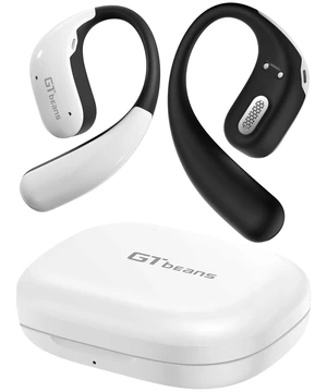 Open Ear Earbuds, Soft Earhook, 56H Playtime, Bluetooth 6.0, Bass True wireless over ear headphones, Ergonomic fit, Powerful Sound, AI clear call mic, IP55 waterproof for work, sport, White Open Ear Earbuds, Soft Earhook, 56H Playtime, Bluetooth 6.0, Bass True wireless over ear headphones, Ergonomic fit, Powerful Sound, AI clear call mic, IP55 waterproof for work, sport, White