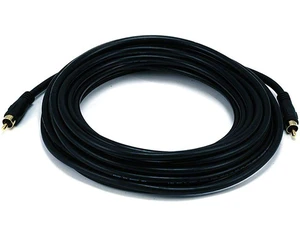 Audio/Video Coaxial Cable - 25 Feet - Black RCA Male/Male RG-59U 75ohm (for S/PDIF Digital Coax Subwoofer & Composite Video) Audio/Video Coaxial Cable - 25 Feet - Black RCA Male/Male RG-59U 75ohm (for S/PDIF Digital Coax Subwoofer & Composite Video)