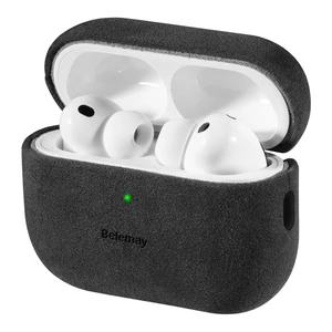 Handcrafted Alcantara Case for AirPods Pro 3 (2025) Space Gray Authentic Italian Suede-Like Material, Comfortable Grip, Fade and Wear Resistant, Full-wrap cover Compatible with MagSafe Handcrafted Alcantara Case for AirPods Pro 3 (2025) Space Gray Authentic Italian Suede-Like Material, Comfortable Grip, Fade and Wear Resistant, Full-wrap cover Compatible with MagSafe