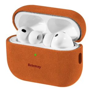 Handcrafted Alcantara Case for AirPods Pro 3 (2025) Energy Orange Authentic Italian Suede-Like Material, Comfortable Grip, Fade and Wear Resistant, Full-wrap cover Compatible with MagSafe Handcrafted Alcantara Case for AirPods Pro 3 (2025) Energy Orange Authentic Italian Suede-Like Material, Comfortable Grip, Fade and Wear Resistant, Full-wrap cover Compatible with MagSafe