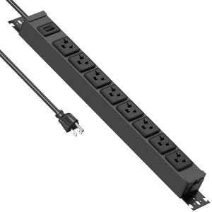 Heavy Duty Power Strip Wall Mount, 20 Amp Surge Protector 1200J Metal 8 Outlet Under Desk Mounted 20A, Garage Power Table Socket Industrial Outlets 6-20R T-Slot, Black-6FT 12AWG Extension Cord Heavy Duty Power Strip Wall Mount, 20 Amp Surge Protector 1200J Metal 8 Outlet Under Desk Mounted 20A, Garage Power Table Socket Industrial Outlets 6-20R T-Slot, Black-6FT 12AWG Extension Cord