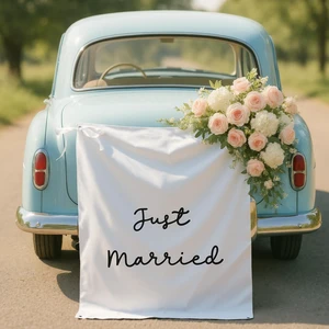 29x39 Inch Just Married Banner Wedding Burlap Backdrop Fabric Photo Props Sign with Ribbons and Hooks for Wedding Marriage Party Indoor Outdoor Wall Hanging Decoration 29x39 Inch Just Married Banner Wedding Burlap Backdrop Fabric Photo Props Sign with Ribbons and Hooks for Wedding Marriage Party Indoor Outdoor Wall Hanging Decoration
