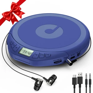 Portable CD Player for Car: with Earphones Anti-Skip LCD Display Personal Disman Disc Player for Car & Sports Supports MP3 WMA PROG & Memory Function (Navy Blue) Portable CD Player for Car: with Earphones Anti-Skip LCD Display Personal Disman Disc Player for Car & Sports Supports MP3 WMA PROG & Memory Function (Navy Blue)