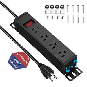 10 Inch Rack PDU Power Strip,1U RackMount Surge Protector Power Strip with15A Overload Switch, 360° Rotatable Mounting, for 10'' Mini Server Network Cabinets/Rack/Self, 6ft Cable 10 Inch Rack PDU Power Strip,1U RackMount Surge Protector Power Strip with15A Overload Switch, 360° Rotatable Mounting, for 10'' Mini Server Network Cabinets/Rack/Self, 6ft Cable