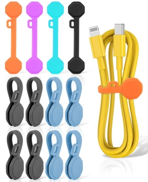 12 PCS Silicone Magnetic Cable Ties, Reusable cord Organizer clips magnet cord holder for phone charging, compatible with USB/lightning cables, bookmarks, whiteboard magnets, fridge magnets 12 PCS Silicone Magnetic Cable Ties, Reusable cord Organizer clips magnet cord holder for phone charging, compatible with USB/lightning cables, bookmarks, whiteboard magnets, fridge magnets