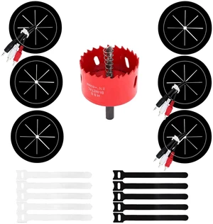 6 Pack Cord Hider for Wall Mounted TV, 2-3/8"(60mm Hole) Cable Raceway TV Wall, Wall Cable Management Kit, Includes 6 Black Pass Throughs, 1 Hole Saw Drill Attachment & 10 Cable Ties for Easy Install 6 Pack Cord Hider for Wall Mounted TV, 2-3/8"(60mm Hole) Cable Raceway TV Wall, Wall Cable Management Kit, Includes 6 Black Pass Throughs, 1 Hole Saw Drill Attachment & 10 Cable Ties for Easy Install