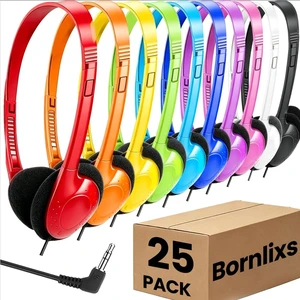 Bulk 25 Pack Kids Wired Classroom Headphones For School Students Bulk 25 Pack Kids Wired Classroom Headphones For School Students