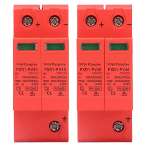 2P Protective Devices 2pcs 2P Protective Devices 40KA DC Photovoltaic Arrester with Remote Protectors (DC 750V) 2P Protective Devices 2pcs 2P Protective Devices 40KA DC Photovoltaic Arrester with Remote Protectors (DC 750V)