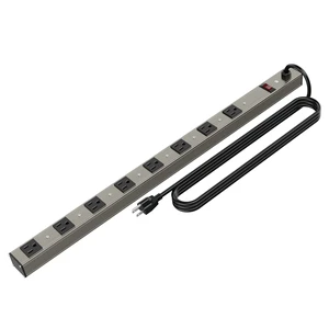 8 Outlets Surged Aluminum Alloy Heavy Duty Metal Socket Power Strip, 6-Foot Long Extension Cord with Surge Protection.ETL Certified,Aluminum Alloy Silver with Black Hole 8 Outlets Surged Aluminum Alloy Heavy Duty Metal Socket Power Strip, 6-Foot Long Extension Cord with Surge Protection.ETL Certified,Aluminum Alloy Silver with Black Hole