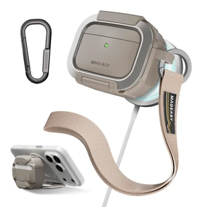 Axiz AirPods Pro 3 Case Cover with Lock & Phone Stand, Keychain Carabiner + Wristlet Strap, MagSafe Aviation-Grade Aluminum Security Lock, Rugged Shockproof Protective Shell (Metal Sand) Axiz AirPods Pro 3 Case Cover with Lock & Phone Stand, Keychain Carabiner + Wristlet Strap, MagSafe Aviation-Grade Aluminum Security Lock, Rugged Shockproof Protective Shell (Metal Sand)