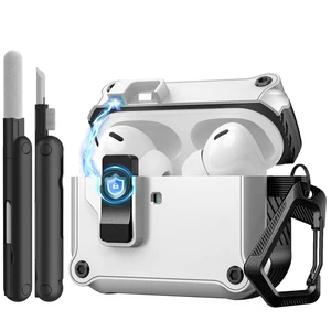 Hard Case for Airpods Pro 3 (2025) with Secure Lock Clip,White+Black Automatic Pop-up Full Drop Protective Hard Cover for Apple AirPod Pro 3rd Generation with Climbing Hook & Cleaning Kit Hard Case for Airpods Pro 3 (2025) with Secure Lock Clip,White+Black Automatic Pop-up Full Drop Protective Hard Cover for Apple AirPod Pro 3rd Generation with Climbing Hook & Cleaning Kit