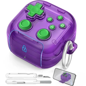 for Samsung Galaxy Buds 4 Pro/Galaxy Buds 4 Case (Clear Purple) with Safety Lock, with Pressable Button, As Phone Stand, Cool Funny Gifts Case, for Women Men, To Relief Stress for Samsung Galaxy Buds 4 Pro/Galaxy Buds 4 Case (Clear Purple) with Safety Lock, with Pressable Button, As Phone Stand, Cool Funny Gifts Case, for Women Men, To Relief Stress