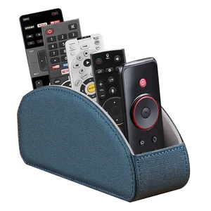 Leather Remote Control Holder,TV Remote Caddy with 5 Compartments,Desktop Organizer,for Store TV,DVD,Blu-Ray,Media Player,Heater Controllers(Blue) Leather Remote Control Holder,TV Remote Caddy with 5 Compartments,Desktop Organizer,for Store TV,DVD,Blu-Ray,Media Player,Heater Controllers(Blue)