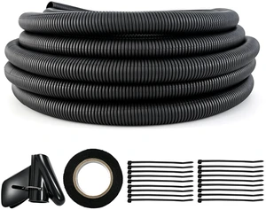 Split Wire Loom Tubing, 60ft 3/4inch Heat Resistance Wire Protector Cable Sleeve Protector, Flame Retardant, Wire Protector for Pets, Cable Management Sleeve for Automotive Engine, Home Office Split Wire Loom Tubing, 60ft 3/4inch Heat Resistance Wire Protector Cable Sleeve Protector, Flame Retardant, Wire Protector for Pets, Cable Management Sleeve for Automotive Engine, Home Office