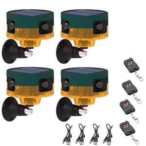 Solar Outdoor Motion Sensor Alarm: Dog Barking&Gunshot Sound, 129db Loud Siren,Support Recording, 13 Kinds of Sound Strobe Light4PCS Solar Outdoor Motion Sensor Alarm: Dog Barking&Gunshot Sound, 129db Loud Siren,Support Recording, 13 Kinds of Sound Strobe Light4PCS