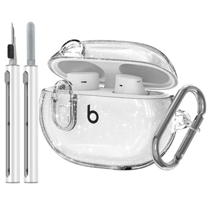 for Beats Studio Buds/Studio Buds Plus Case Cover with Lock, Glitter Clear Protective Cover for New Beats Studio Buds + Wireless Earbuds Case with Keychain & Cleaner Kit (2021/2023) for Beats Studio Buds/Studio Buds Plus Case Cover with Lock, Glitter Clear Protective Cover for New Beats Studio Buds + Wireless Earbuds Case with Keychain & Cleaner Kit (2021/2023)