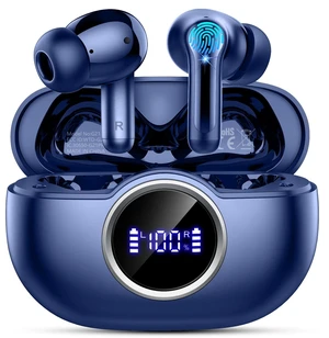 Wireless Earbuds, 2025 Bluetooth 5.4 Headphone 3D Bass Hi-Fi Stereo Ear Buds, 4 ENC Noise Cancelling Mic, 40H 3g USB-C in-Ear Earphone, IP7 Waterproof Workout Sport for Laptop Pad Android iOS, Blue Wireless Earbuds, 2025 Bluetooth 5.4 Headphone 3D Bass Hi-Fi Stereo Ear Buds, 4 ENC Noise Cancelling Mic, 40H 3g USB-C in-Ear Earphone, IP7 Waterproof Workout Sport for Laptop Pad Android iOS, Blue
