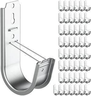 50 Pack 2 Inch Cable Support J Hook Wall Mount J Hook with Retainer Clip, Galvanized Steel for Cable Management & Organization Solution 50 Pack 2 Inch Cable Support J Hook Wall Mount J Hook with Retainer Clip, Galvanized Steel for Cable Management & Organization Solution