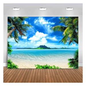 Summer Beach Theme Photo Background Hawaii Coconut Tree Banquet Scene Photography Background Wedding Party Decorative Banner Photo Props 9x6ft Summer Beach Theme Photo Background Hawaii Coconut Tree Banquet Scene Photography Background Wedding Party Decorative Banner Photo Props 9x6ft
