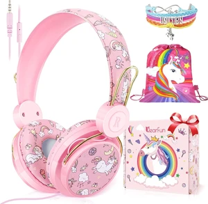 Sparkly Unicorn Kids Headphones with Cord with Mic, Over Ear Kids Wired Headphones, HD stereo sound, foldable fit, tangle-free cord for girls, school, travel, tablet, gifts Sparkly Unicorn Kids Headphones with Cord with Mic, Over Ear Kids Wired Headphones, HD stereo sound, foldable fit, tangle-free cord for girls, school, travel, tablet, gifts