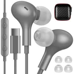 USB C Headphones for Apple/iPhone Duo 18 17 16 15 Wired Earbuds with Case Soft Small in Ear Buds HiFi Type C USBC Earphones Corded Wire with Microphone Volume Control for Samsung S26 S25/Pixel 11 10 USB C Headphones for Apple/iPhone Duo 18 17 16 15 Wired Earbuds with Case Soft Small in Ear Buds HiFi Type C USBC Earphones Corded Wire with Microphone Volume Control for Samsung S26 S25/Pixel 11 10