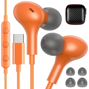 USB C Headphones for Apple/iPhone Duo 18 17 16 15 Wired Earbuds with Case Soft Small in Ear Buds HiFi Type C USBC Earphones Corded Wire with Microphone Volume Control for Samsung S26 S25/Pixel 11 10 USB C Headphones for Apple/iPhone Duo 18 17 16 15 Wired Earbuds with Case Soft Small in Ear Buds HiFi Type C USBC Earphones Corded Wire with Microphone Volume Control for Samsung S26 S25/Pixel 11 10