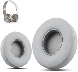 Earpad Replacement for Beats Solo 2 & 3 Wireless/Wired Headphone, Ear Cushion Premium Protein Leather Memory Foam with Kits, Superb Comfortable Easy to Install Silver Earpad Replacement for Beats Solo 2 & 3 Wireless/Wired Headphone, Ear Cushion Premium Protein Leather Memory Foam with Kits, Superb Comfortable Easy to Install Silver