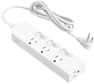 4 Outlets Small Power Strip with 3 Individual Switches,1500W/12A, 6FT Wall Mount, Overload Protection Switch, 16AWG Flat Plug Extension Cord,Wide-Spaced,for Aquarium, Home, Office, School White 4 Outlets Small Power Strip with 3 Individual Switches,1500W/12A, 6FT Wall Mount, Overload Protection Switch, 16AWG Flat Plug Extension Cord,Wide-Spaced,for Aquarium, Home, Office, School White