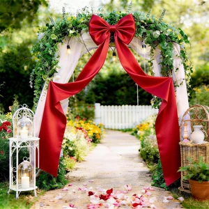 Extra Long Satin Red Bow, 70x20 Inch Coquette Room Wall Decor Large Bow Backdrop For Girls Room, Coquette Decor For Valentine's Day Bachelorette Bridal Shower Wedding Birthday Extra Long Satin Red Bow, 70x20 Inch Coquette Room Wall Decor Large Bow Backdrop For Girls Room, Coquette Decor For Valentine's Day Bachelorette Bridal Shower Wedding Birthday