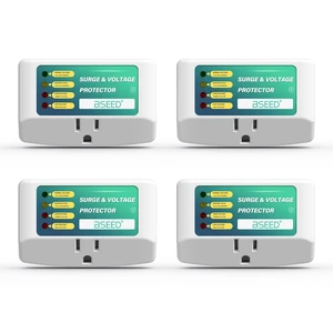 Single Outlet Surge Protector for Refrigerator, Voltage Protector with Light Indicators for TV, PC, Washing Machine, and Other Home Appliance, Power Wall Surge Protector, 125V, 1875W, 4 Pack Single Outlet Surge Protector for Refrigerator, Voltage Protector with Light Indicators for TV, PC, Washing Machine, and Other Home Appliance, Power Wall Surge Protector, 125V, 1875W, 4 Pack