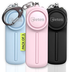 Personal Safety Alarm Keychain for Women, 3 Pack, 130dB Siren, LED Light TSA-Approved self defense panic alarm for college, travel, and night walks - Black, Pink, Blue Personal Safety Alarm Keychain for Women, 3 Pack, 130dB Siren, LED Light TSA-Approved self defense panic alarm for college, travel, and night walks - Black, Pink, Blue