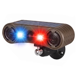 Solar Motion Sensor Alarm Outdoor, 130dB Dual Speaker Loud Noise Maker Red & Blue Strobe Light, 13 Sounds Continuous Loop Playback, 4 Working Modes for Home, Villa, Farm, Chicken Coop Solar Motion Sensor Alarm Outdoor, 130dB Dual Speaker Loud Noise Maker Red & Blue Strobe Light, 13 Sounds Continuous Loop Playback, 4 Working Modes for Home, Villa, Farm, Chicken Coop