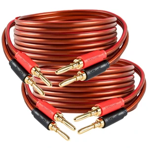 Speaker Wire with Banana Plugs,14 Gauge Speaker Cables, Oxygen-Free Copper(OFC)2 Pack/10Feet Speaker Wire with Banana Plugs,14 Gauge Speaker Cables, Oxygen-Free Copper(OFC)2 Pack/10Feet
