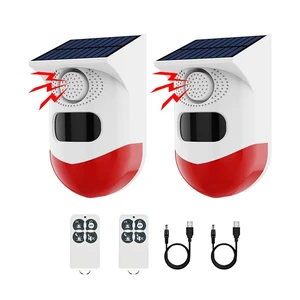Solar-Powered Infrared Alarm, IP65 Waterproof Rating with 120-decibel Alarm Sound, DIY Installation Suitable for deterring Wild Boars, Deer, Coyotes, and Raccoons. (B) Solar-Powered Infrared Alarm, IP65 Waterproof Rating with 120-decibel Alarm Sound, DIY Installation Suitable for deterring Wild Boars, Deer, Coyotes, and Raccoons. (B)