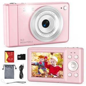 2025 New Digital Camera, 56MP FHD 1080P for Kids with 16x Digital Zoom Anti Shake, Face Detect, Smile Capture, 32GB TF Card, Battery, Lanyard, a Great Gift for Boys & GirlsPink 2025 New Digital Camera, 56MP FHD 1080P for Kids with 16x Digital Zoom Anti Shake, Face Detect, Smile Capture, 32GB TF Card, Battery, Lanyard, a Great Gift for Boys & GirlsPink