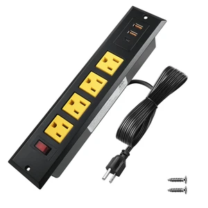 20W Mountable Recessed Power Strip USB C Ports 4 Outlets Fast Charge 3 USB Flush Mount Power Socket Built in Multiple Protection for Desk Counter Workbench 20W Mountable Recessed Power Strip USB C Ports 4 Outlets Fast Charge 3 USB Flush Mount Power Socket Built in Multiple Protection for Desk Counter Workbench