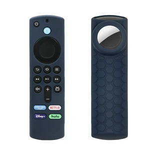 Compatible Alexa 3rd Gen Remote Cover with Holder for Tracker, 2 in 1 Silicone Protective Sleeve for Tag Holder and TV 3rd GenRemote Control,Dark Blue Compatible Alexa 3rd Gen Remote Cover with Holder for Tracker, 2 in 1 Silicone Protective Sleeve for Tag Holder and TV 3rd GenRemote Control,Dark Blue