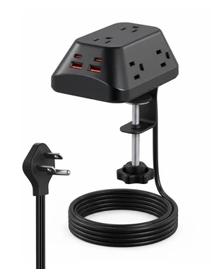 Desk Clamp Power Strip, 6 AC, 2 USB-C & 2 USB-A, 1440J, 6FT Cord Fits 1.97in Desks, 17W Shared USB Charging, 45° Flat Plug & 3-Side Layout for Home Office, Standing Desk and Gaming Setups Desk Clamp Power Strip, 6 AC, 2 USB-C & 2 USB-A, 1440J, 6FT Cord Fits 1.97in Desks, 17W Shared USB Charging, 45° Flat Plug & 3-Side Layout for Home Office, Standing Desk and Gaming Setups