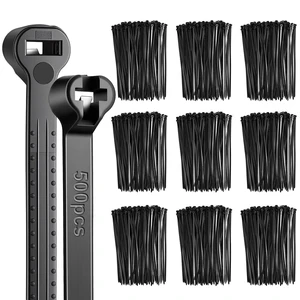 7 Inch 500 Pcs Black Zip Tie Cable Tie with Metal Tooth Self Locking Nylon Cable Zip Ties, 50 Lbs Tensile Strength, UV Resistant Wire Wraps Multi Purpose for Industrial Indoor Outdoor Use 7 Inch 500 Pcs Black Zip Tie Cable Tie with Metal Tooth Self Locking Nylon Cable Zip Ties, 50 Lbs Tensile Strength, UV Resistant Wire Wraps Multi Purpose for Industrial Indoor Outdoor Use