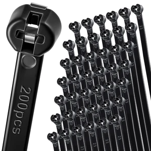 15 Inch 200 Pcs Black Zip Tie Cable Tie with Metal Tooth Self Locking 15 Inch 200 Pcs Black Zip Tie Cable Tie with Metal Tooth Self Locking