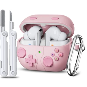 Game Case for Samsung Galaxy Buds 3 FE(2025)/Buds 3 Pro Case 2024,Pink Soft Silicone Classic Game Player Design with 3D Button Cover for Buds Pro 3 Case with Cleaner Kit for Women Men,Shockproof Game Case for Samsung Galaxy Buds 3 FE(2025)/Buds 3 Pro Case 2024,Pink Soft Silicone Classic Game Player Design with 3D Button Cover for Buds Pro 3 Case with Cleaner Kit for Women Men,Shockproof