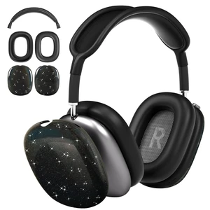 TPU Case Cover for AirPods Max Headphones, Black Glitter Starry TPU Ear Cups Case, Ear Pads, Headband Silicone Cover, Compatible with Apple AirPod Max Accessories Protector TPU Case Cover for AirPods Max Headphones, Black Glitter Starry TPU Ear Cups Case, Ear Pads, Headband Silicone Cover, Compatible with Apple AirPod Max Accessories Protector