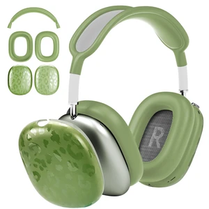 TPU Case Cover for AirPods Max Headphones, Green Leopard TPU Ear Cups Case, Ear Pads, Headband Silicone Cover, Compatible with Apple AirPod Max Accessories Protector TPU Case Cover for AirPods Max Headphones, Green Leopard TPU Ear Cups Case, Ear Pads, Headband Silicone Cover, Compatible with Apple AirPod Max Accessories Protector