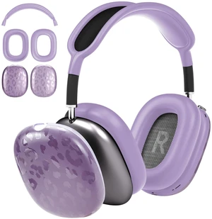 TPU Case Cover for AirPods Max Headphones, Purple Leopard TPU Ear Cups Case, Ear Pads, Headband Silicone Cover, Compatible with Apple AirPod Max Accessories Protector TPU Case Cover for AirPods Max Headphones, Purple Leopard TPU Ear Cups Case, Ear Pads, Headband Silicone Cover, Compatible with Apple AirPod Max Accessories Protector