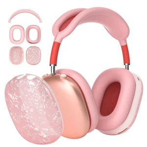 TPU Case Cover for AirPods Max Headphones, Pink Pearl Shell TPU Ear Cups Case, Ear Pads, Headband Silicone Cover, Compatible with Apple AirPod Max Accessories Protector TPU Case Cover for AirPods Max Headphones, Pink Pearl Shell TPU Ear Cups Case, Ear Pads, Headband Silicone Cover, Compatible with Apple AirPod Max Accessories Protector