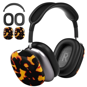 TPU Case Cover for AirPods Max Headphones, Black Tort TPU Ear Cups Case, Ear Pads, Headband Silicone Cover, Compatible with Apple AirPod Max Accessories Protector TPU Case Cover for AirPods Max Headphones, Black Tort TPU Ear Cups Case, Ear Pads, Headband Silicone Cover, Compatible with Apple AirPod Max Accessories Protector
