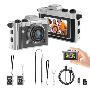 Retro Mini Digital Camera Keychain, 2K HD, 16GB Card, Black Leather-Wrapped Zinc Alloy Body, 2MP Photos, Built-In Flash, 6 Color Filters, OTG Transfer, For Travel, Vlogging And Memories Retro Mini Digital Camera Keychain, 2K HD, 16GB Card, Black Leather-Wrapped Zinc Alloy Body, 2MP Photos, Built-In Flash, 6 Color Filters, OTG Transfer, For Travel, Vlogging And Memories