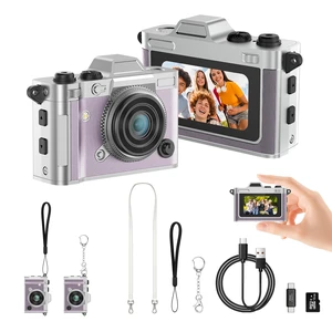 Retro Mini Digital Camera Keychain, 2K HD, 16GB Card, Purple Leather-Wrapped Zinc Alloy Body, 2MP Photos, Built-In Flash, 6 Color Filters, OTG Transfer, For Travel, Vlogging And Memories Retro Mini Digital Camera Keychain, 2K HD, 16GB Card, Purple Leather-Wrapped Zinc Alloy Body, 2MP Photos, Built-In Flash, 6 Color Filters, OTG Transfer, For Travel, Vlogging And Memories